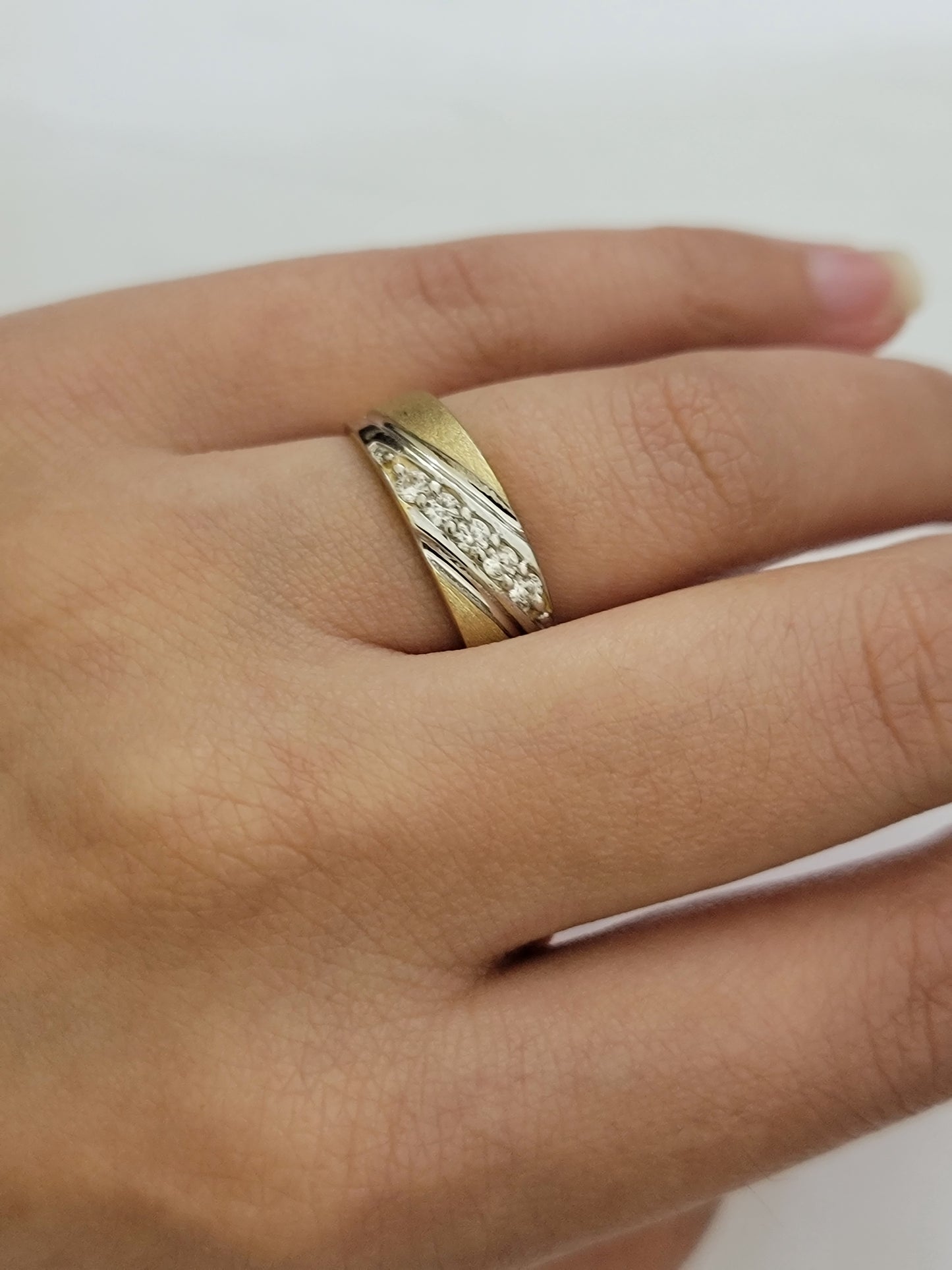 14k Gold Ring Set Trio Wedding Band REAL His Her Set Casual Wedding (L) Adjusted All Sizes