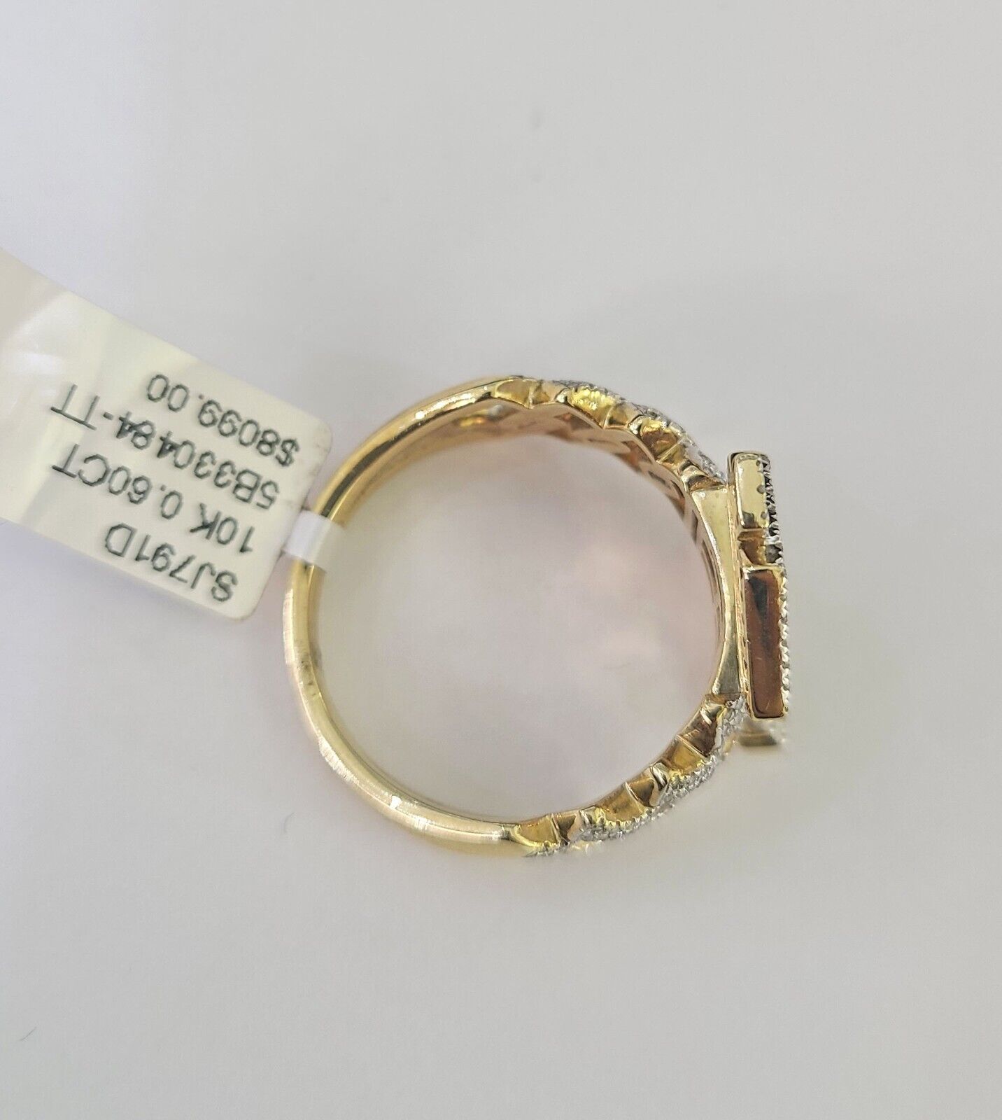 Real 10k Yellow Gold Diamond Mens Ring Trap House Band Casual Genuine Natural All Sizes