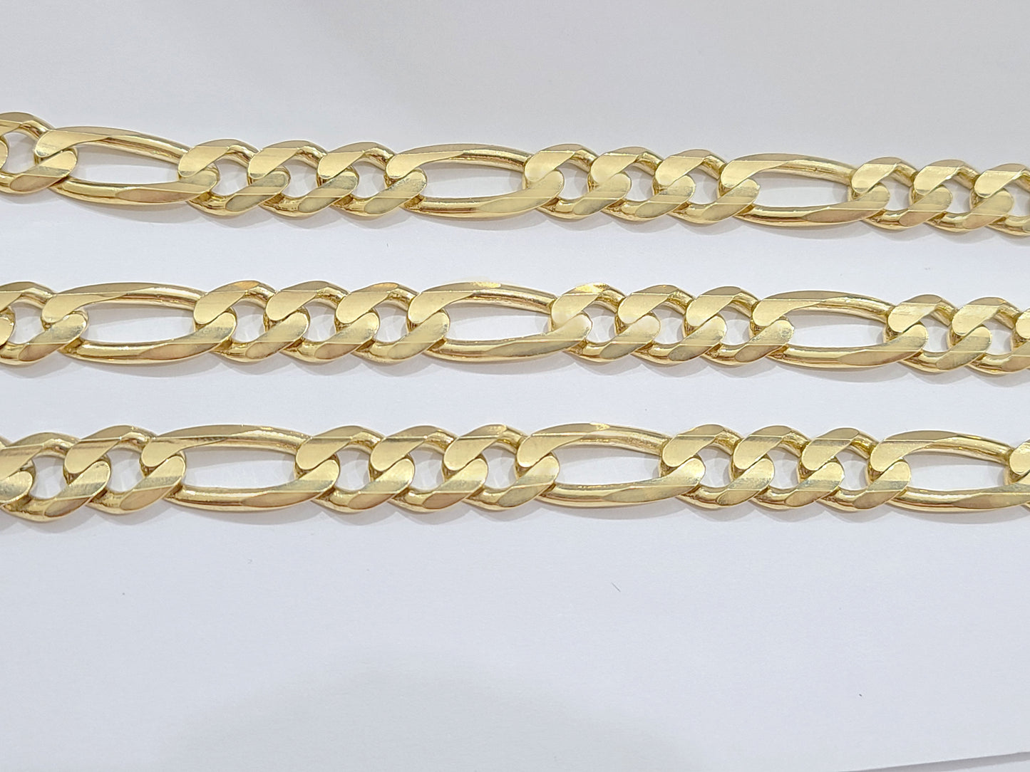 Real 14kt Solid Yellow Gold Figaro Chain 10mm 28'' inches Necklace 14k