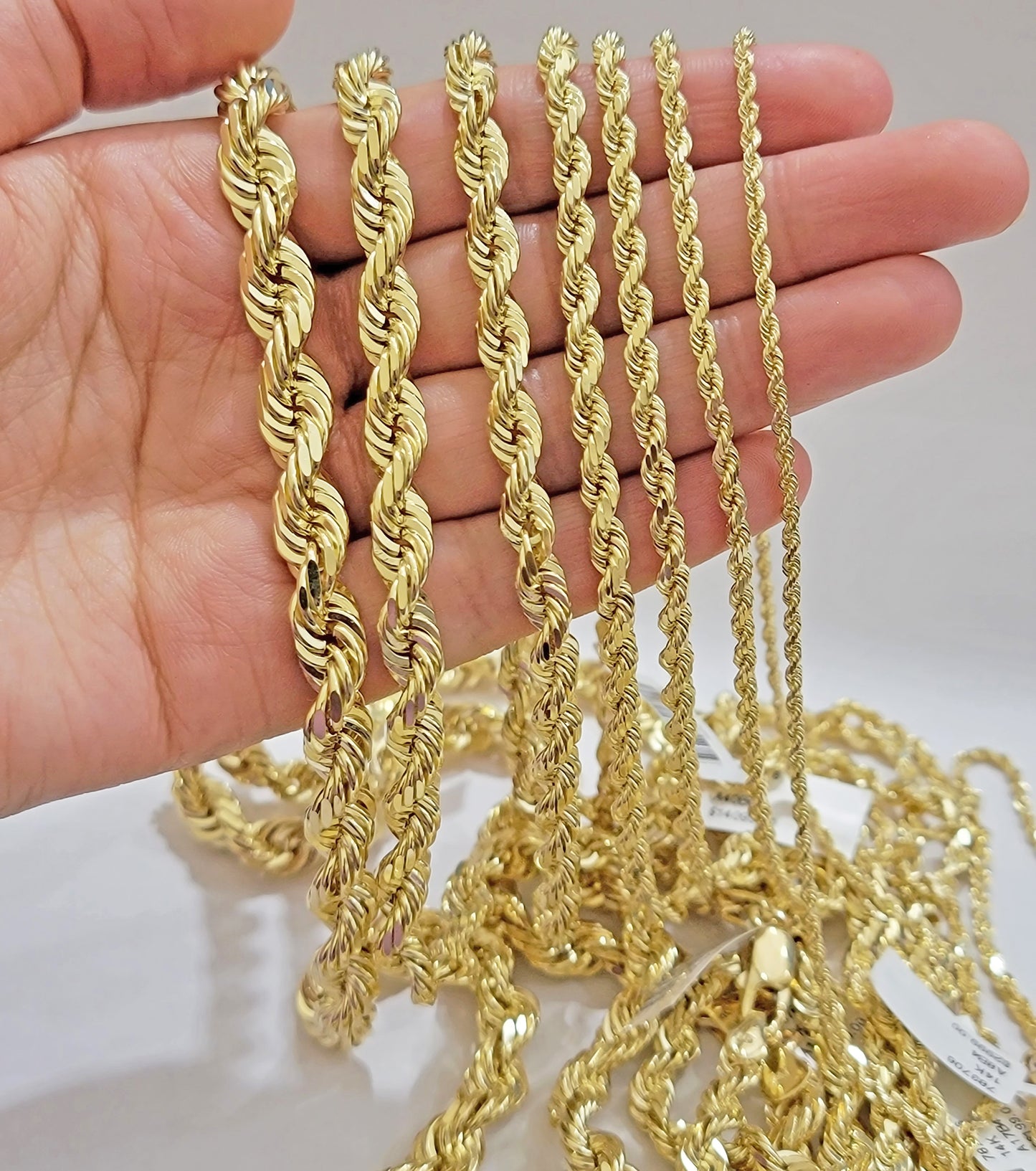 10k Yellow Gold Rope Chain Solid Necklace 6mm 18" Choker Length For Women Men