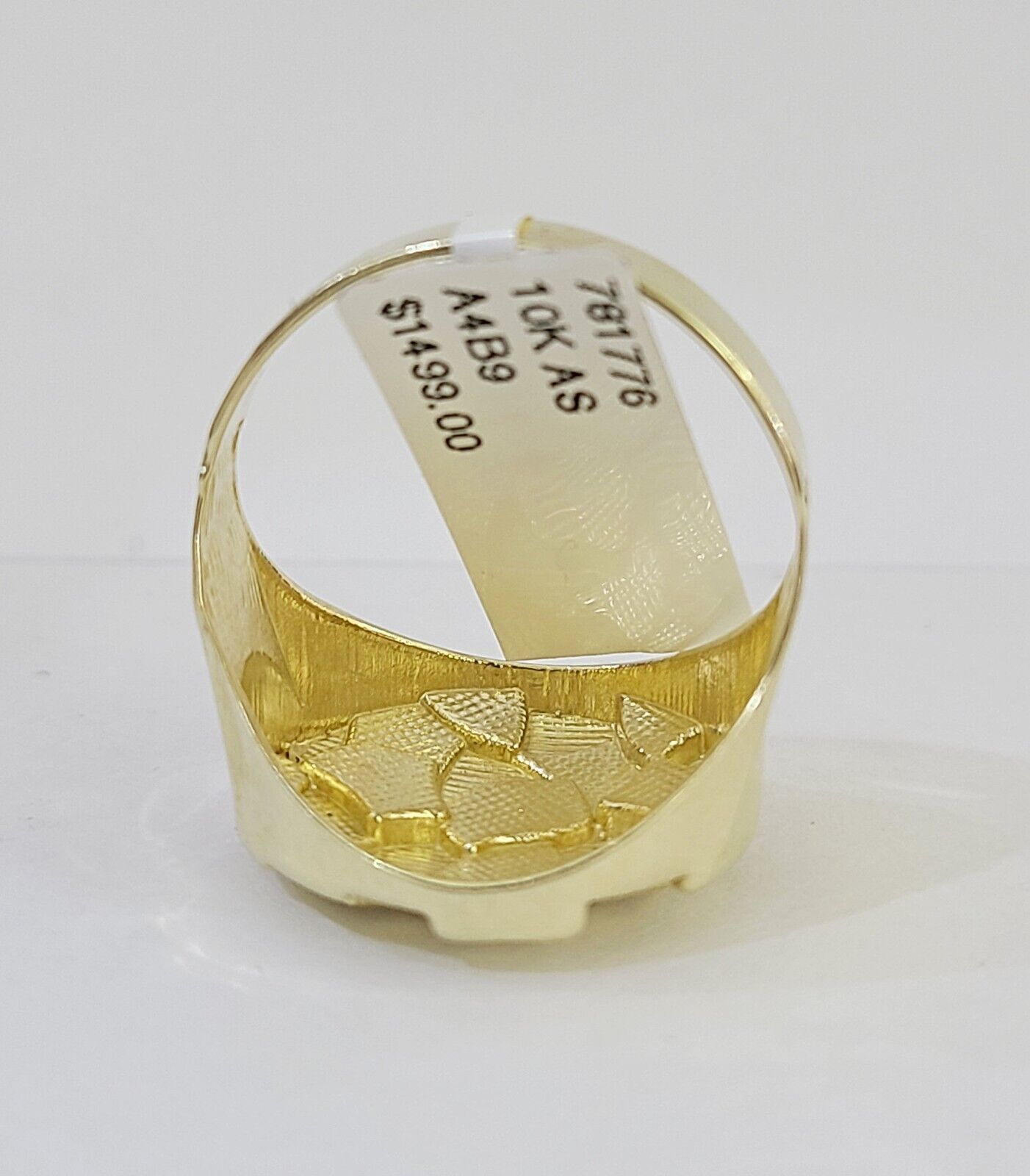 10k yellow Gold Circular Nugget Men Ring Real All Sizes