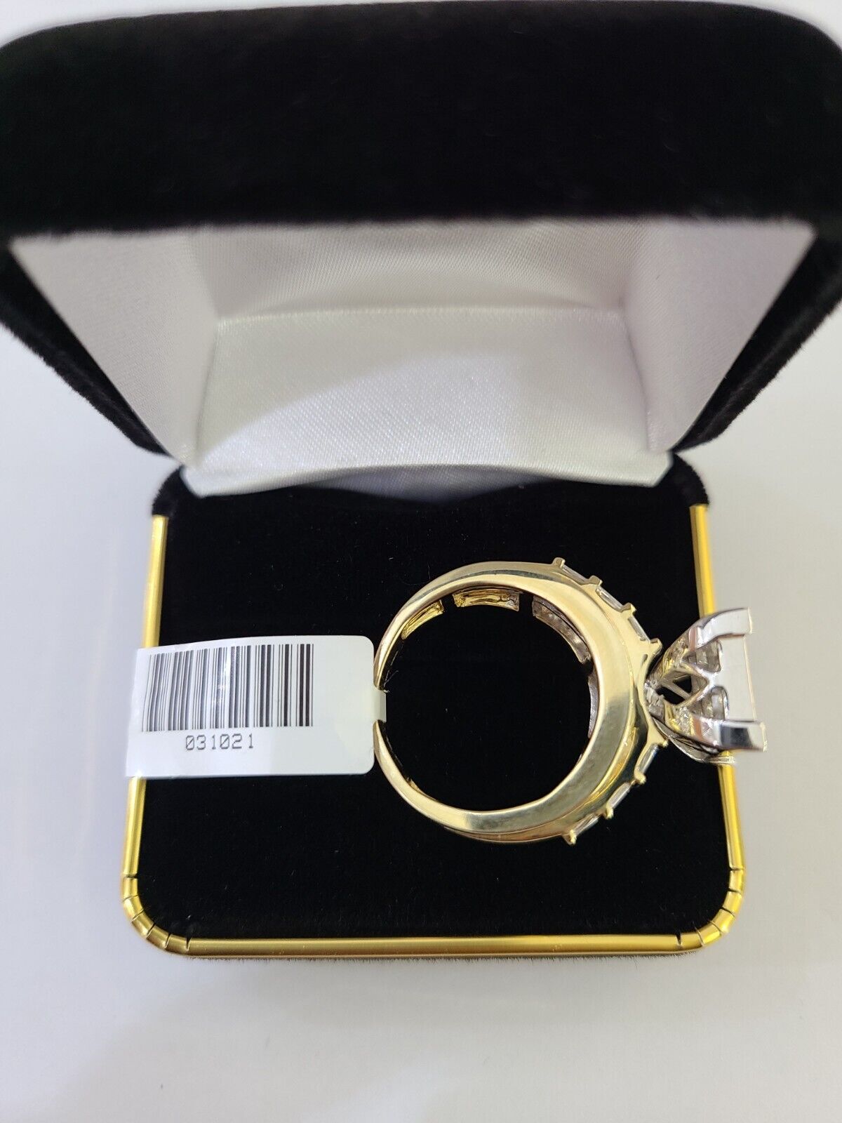 Real 14k Yellow Gold Diamond Ring Rectangle 3.08CT Men Engagement Wedding Ring