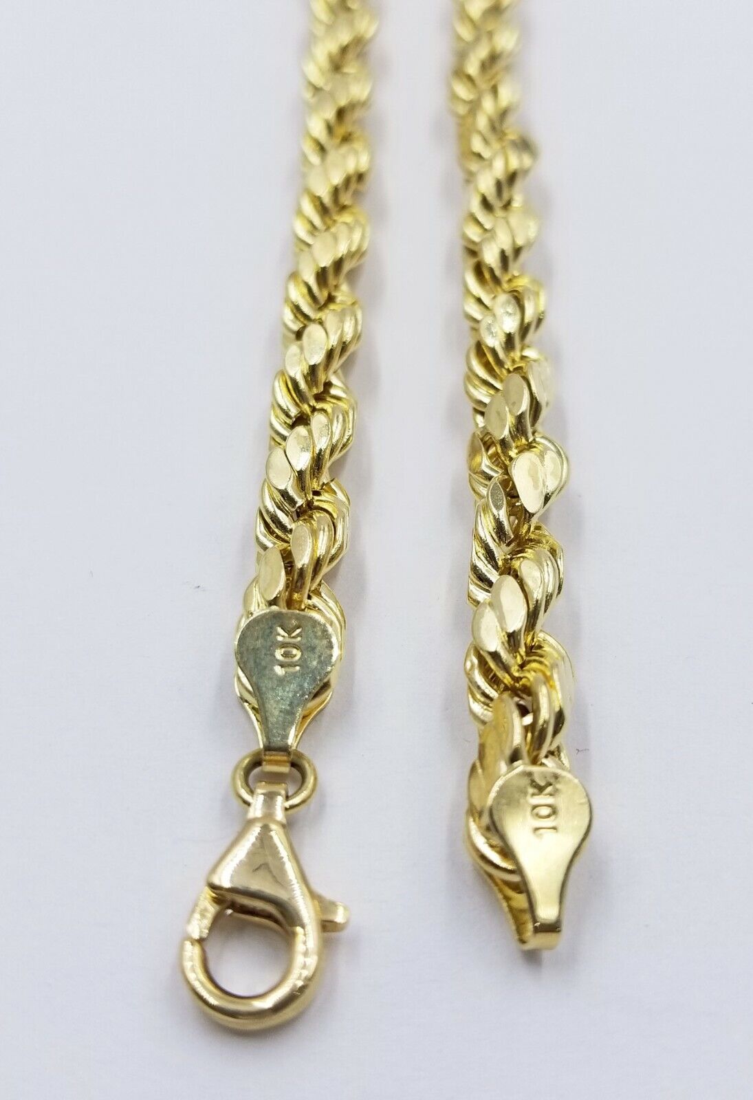 REAL 10K Gold Rope Chain 7mm 26 Inch Men Necklace Gold Diamond Cut