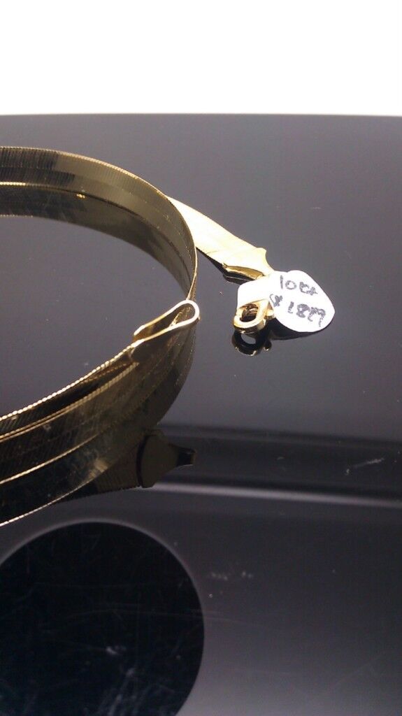 Solid 10k Yellow Gold 18" Inch 7mm Herringbone Necklace Chain Men Women Real 10k