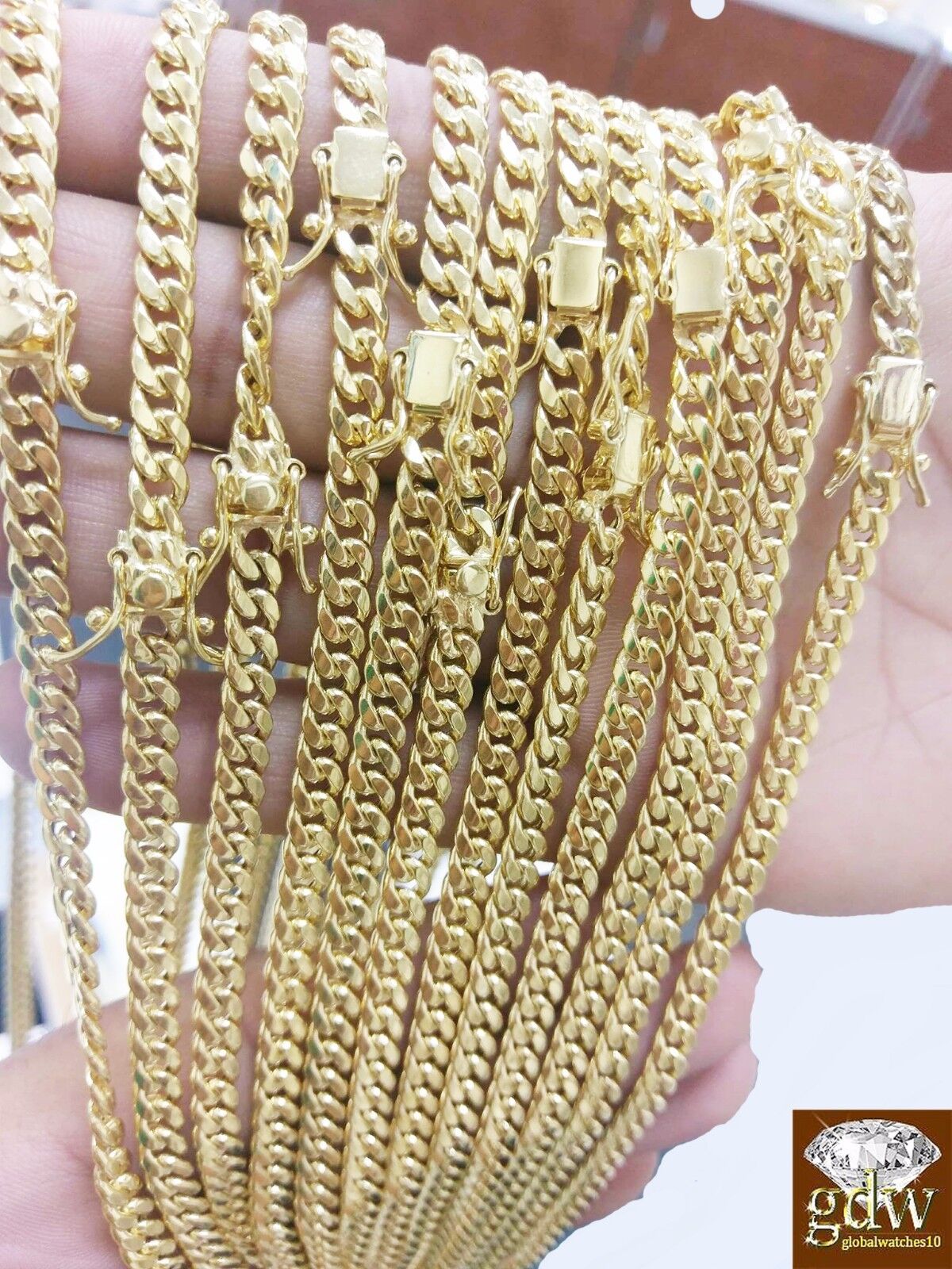 10k Gold Miami Cuban chain Necklace Real 20 22 24 28 30 Inch 6mm Box Lock