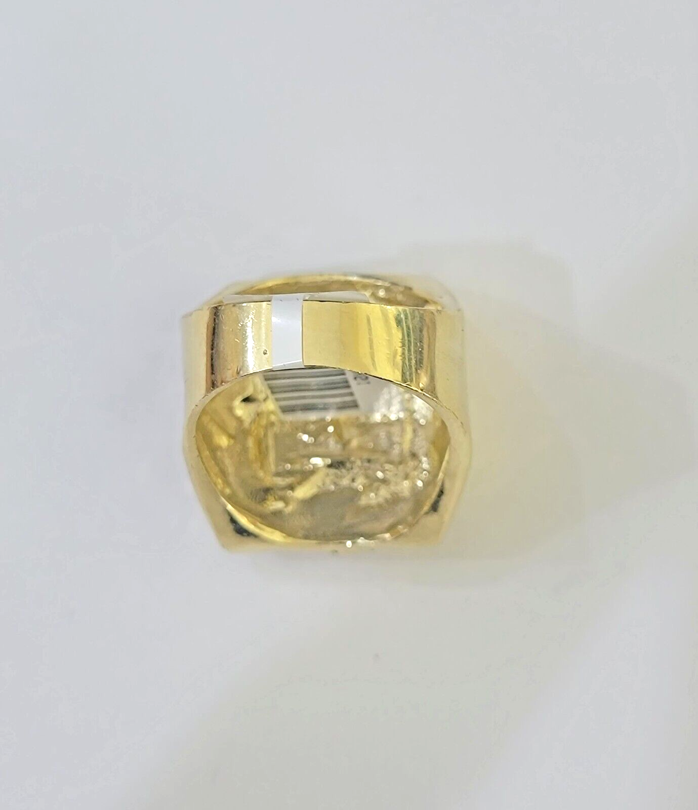 Real 10k Nugget Ring yellow Gold men casual Rectangle gold ring 10kt All Sizes
