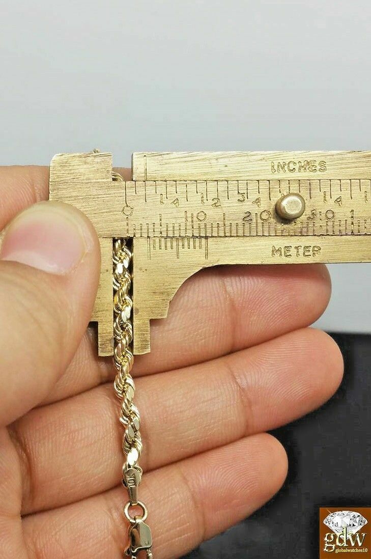 Real 10k Gold Rope chain Necklace 3.5mm 18" 20" 22" 24" 26" 28" 10kt Yellow Gold