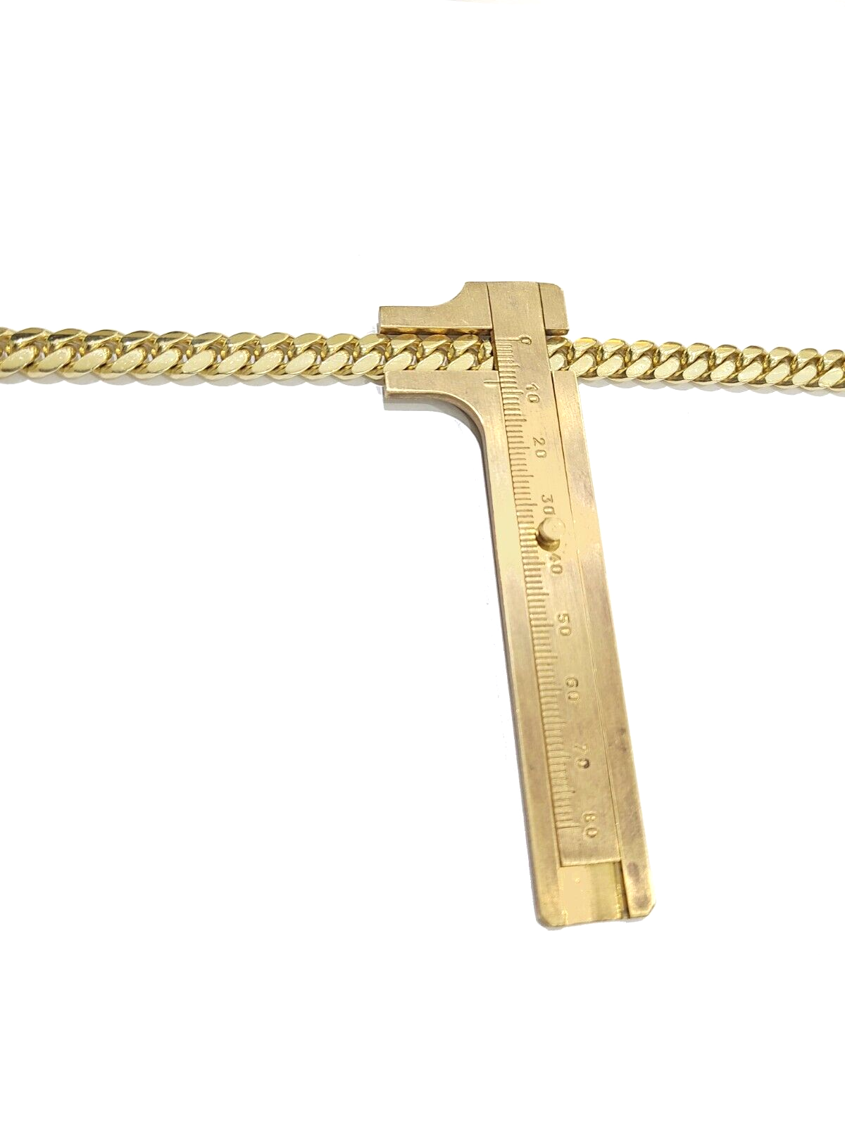 14K Yellow Solid Gold 8mm Men Box Lock Chain 26" Miami Cuban