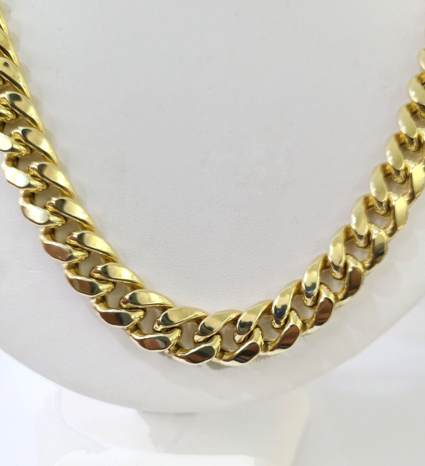 Real 14k Gold Miami Cuban Link Chain Necklace 11mm 26 inches Box lock 14kt