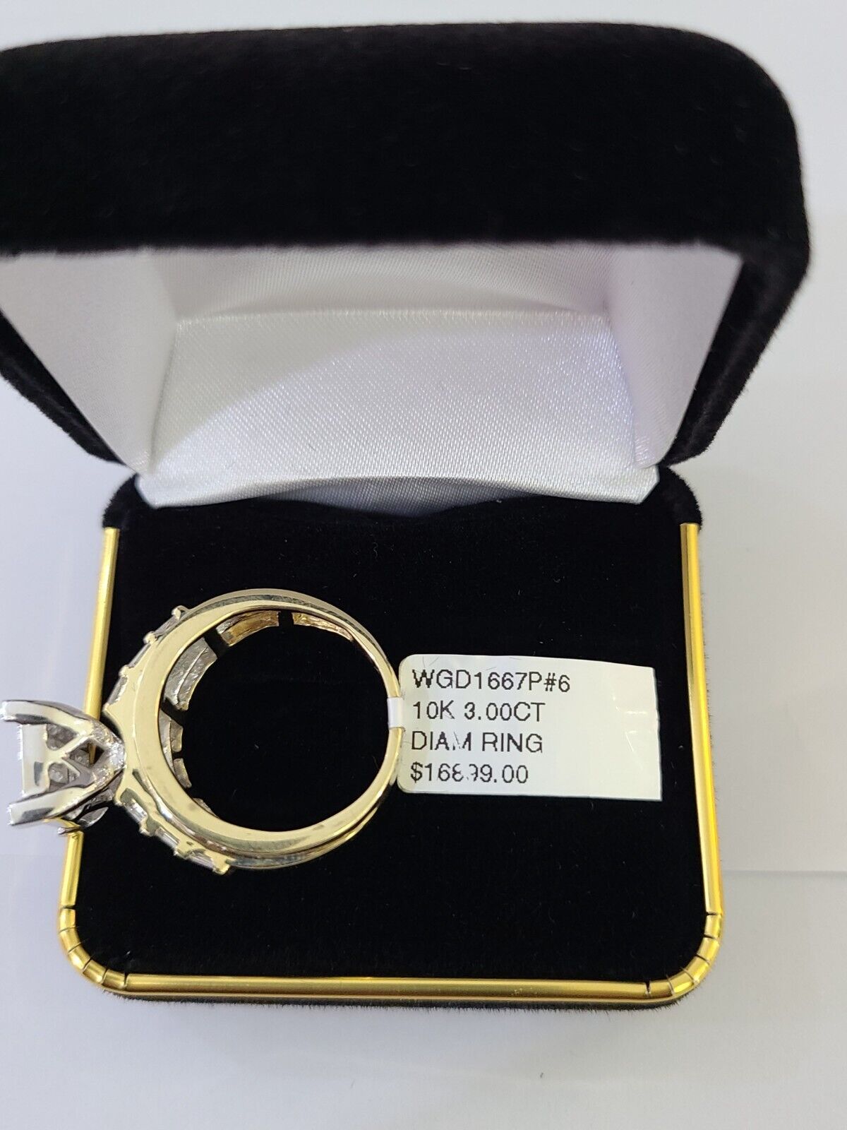 Real 14k Yellow Gold Diamond Ring Rectangle 2.01CT Men Engagement Wedding Ring