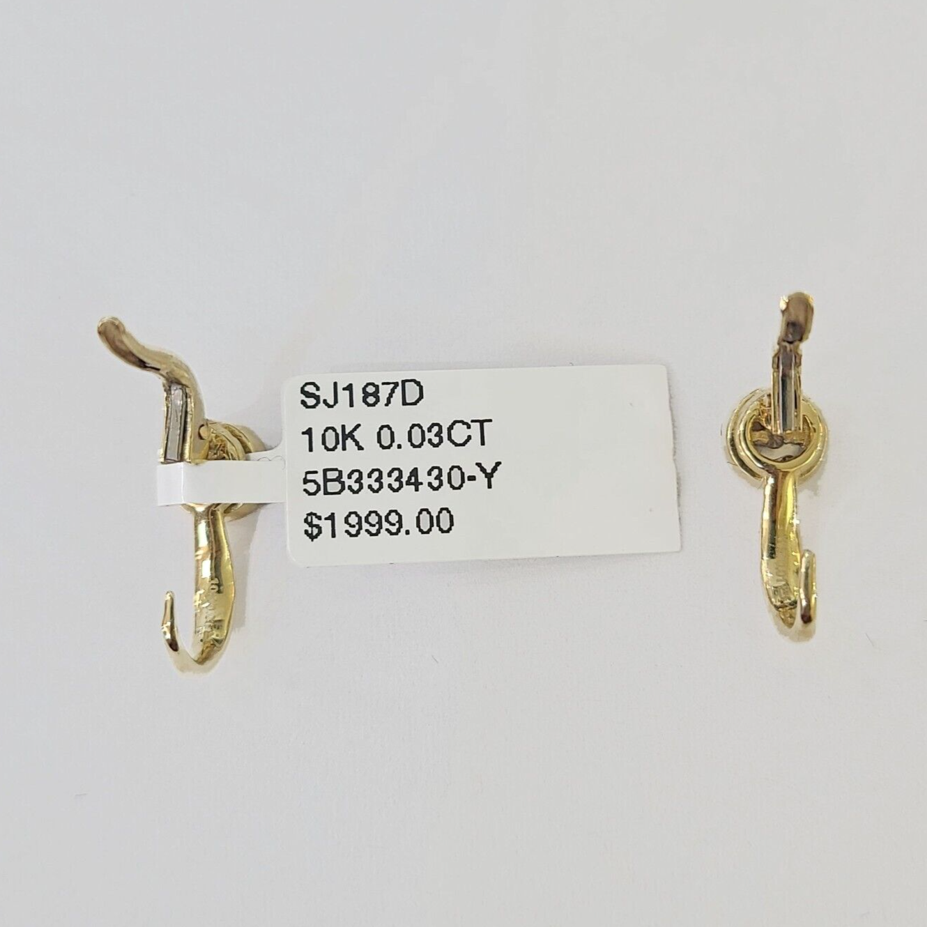 10k Yellow gold Hoops Earring Real Diamond Women Genuine