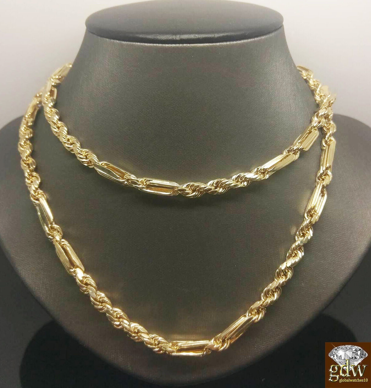 10k Gold Milano Rope chain 6mm 18 Inch Yellow Gold Necklace