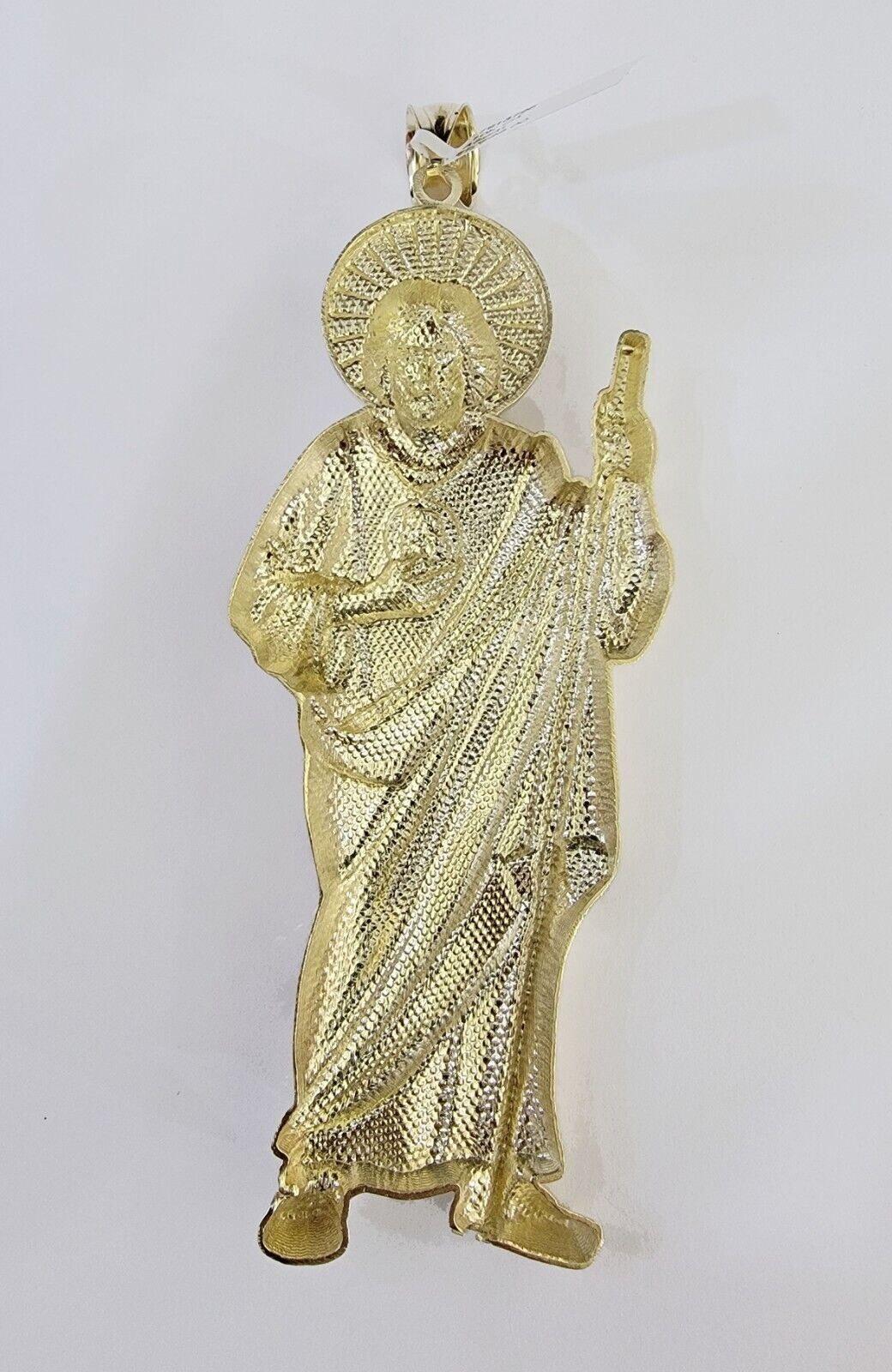 Real 10K Gold Saint Jude Charm Diamond Cut 10kt yellow Gold Charm