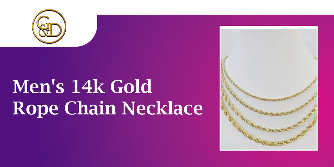 Shop Men's 14k Gold Rope Chain Necklace in USA