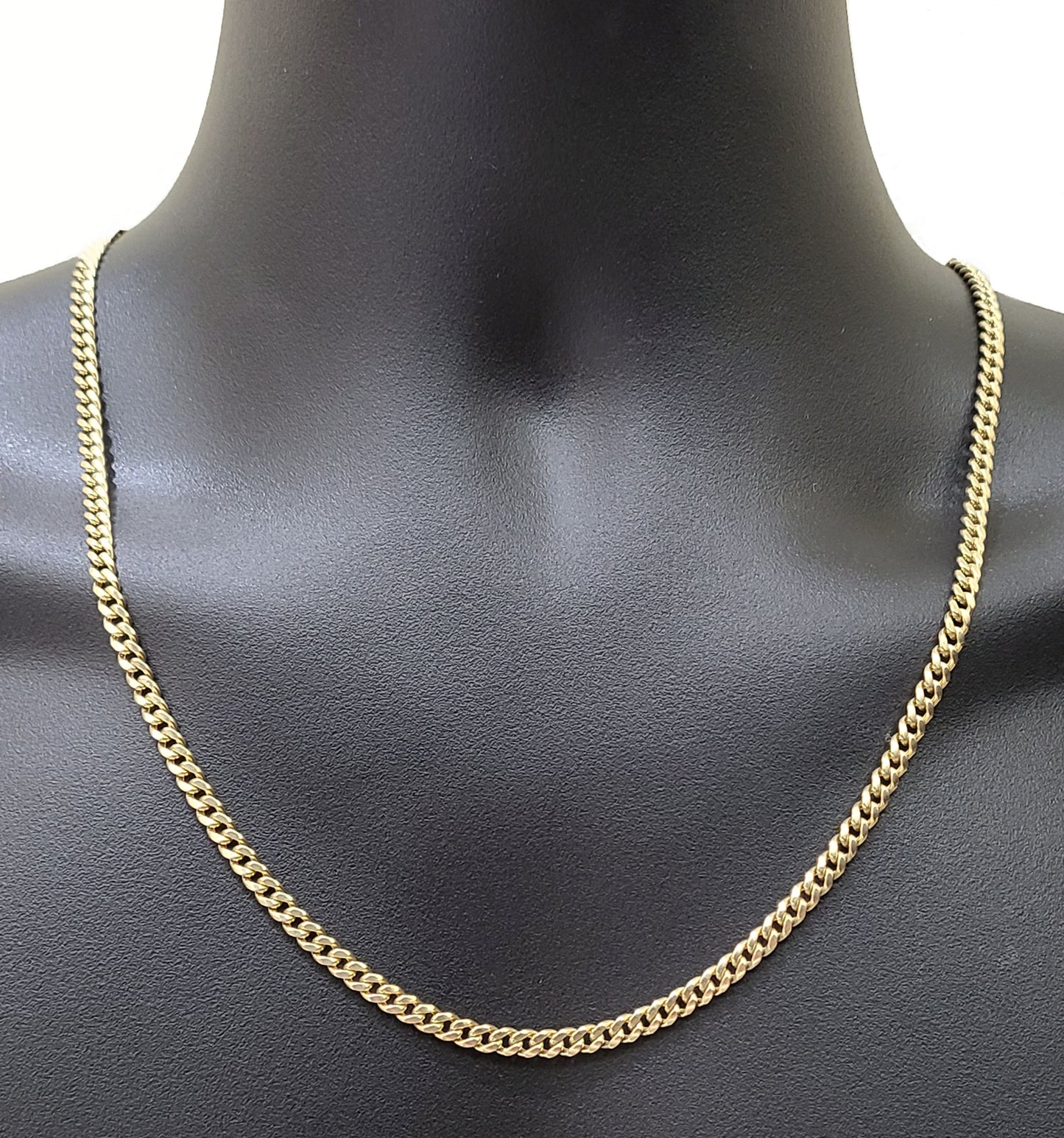 Real 10kt Yellow Gold Miami Cuban Link Chain 10k Necklace 24 Inches 4mm Box Lock