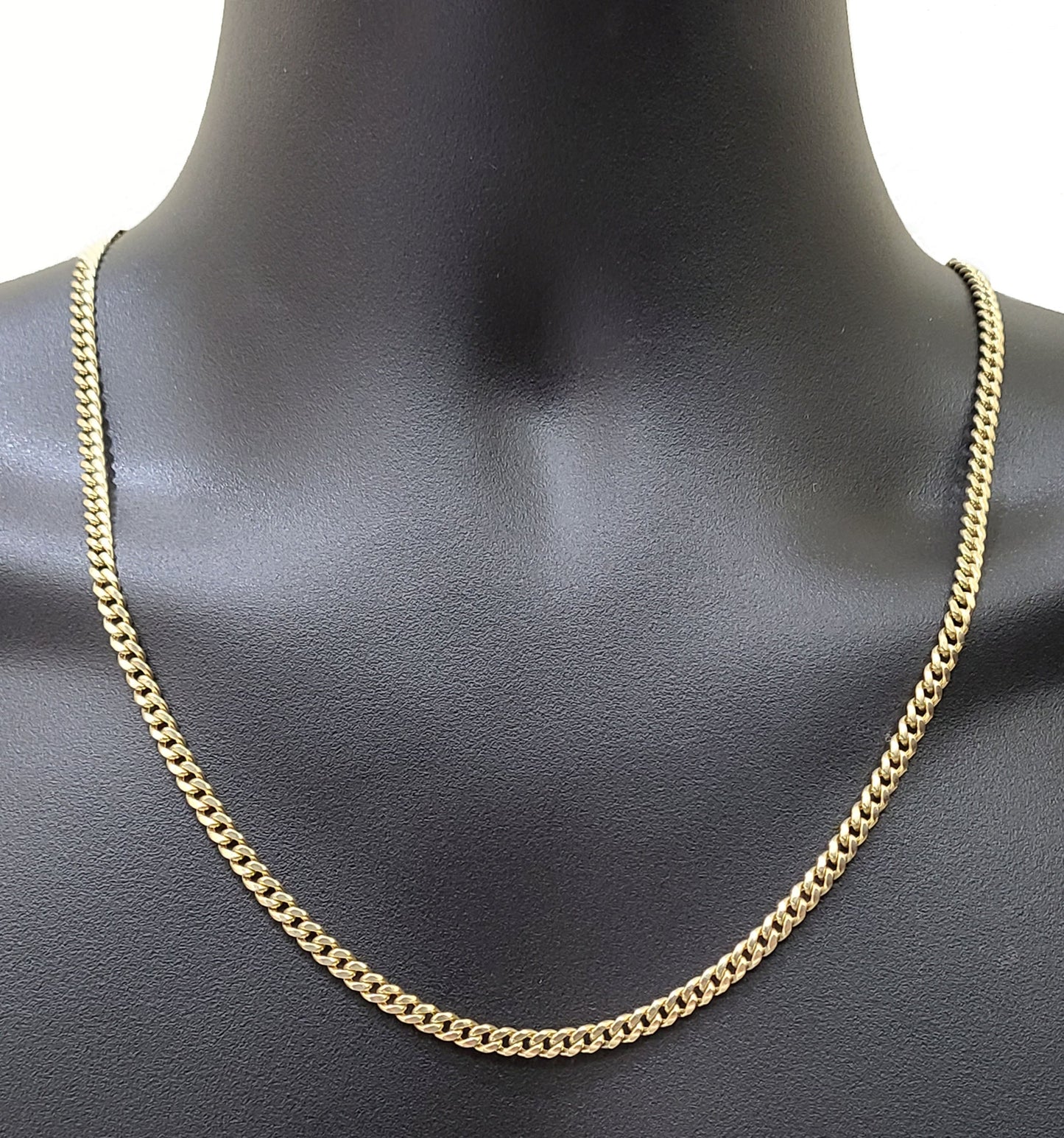 Real 10kt Yellow Gold Miami Cuban Link Chain 10k Necklace 20 Inches 4mm Box Lock