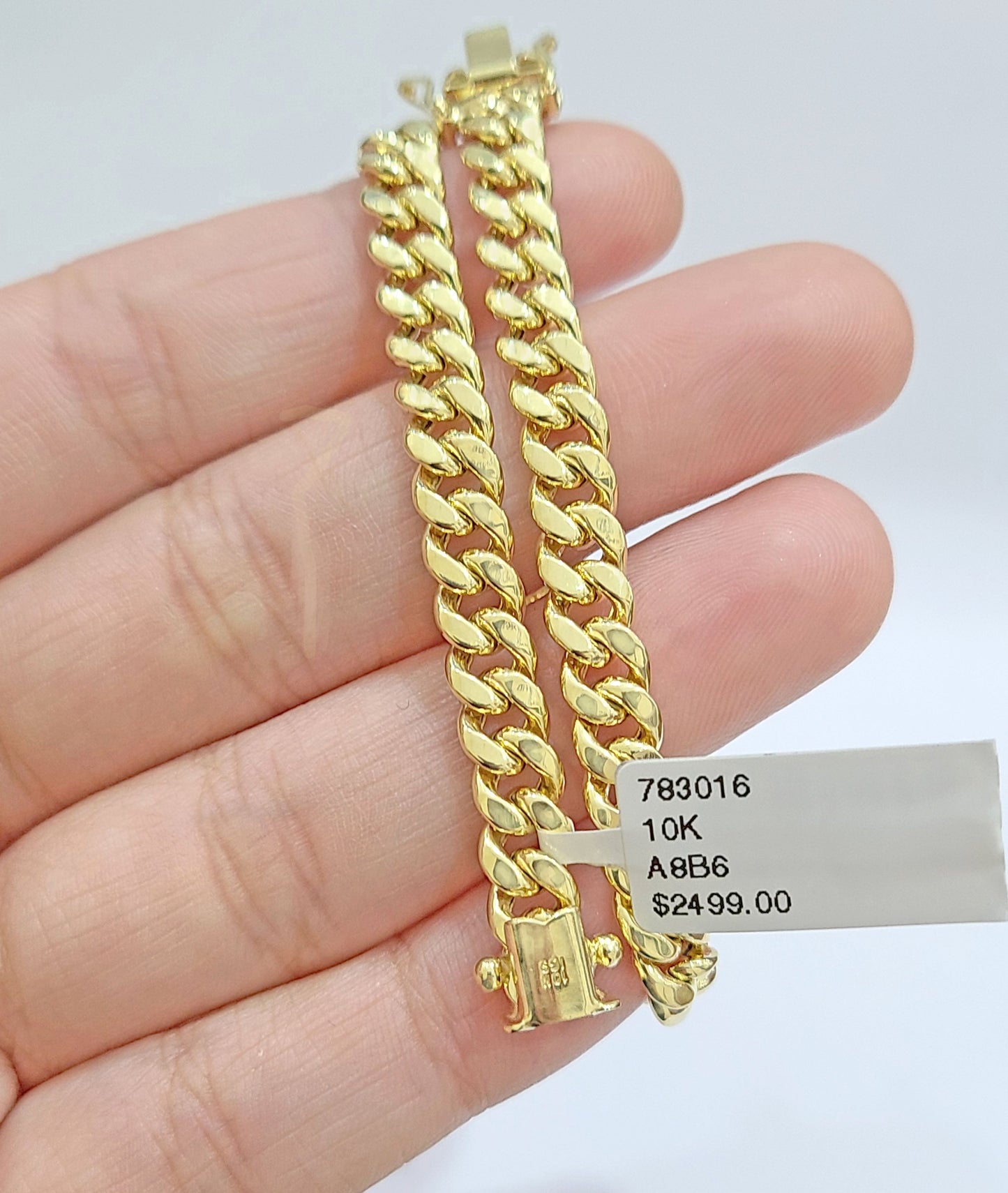 Real 10k Yellow Gold Miami Cuban Link Bracelet 8.5" inch 6mm 10kt Box Lock Men