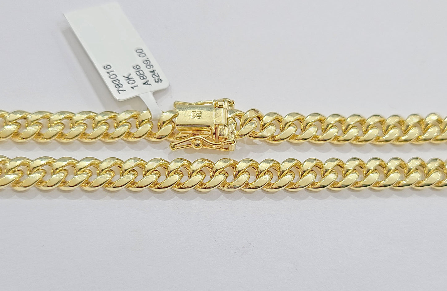 Real 10k Yellow Gold Miami Cuban Link Bracelet 7.5" inch 7mm 10kt Kids and Ladies