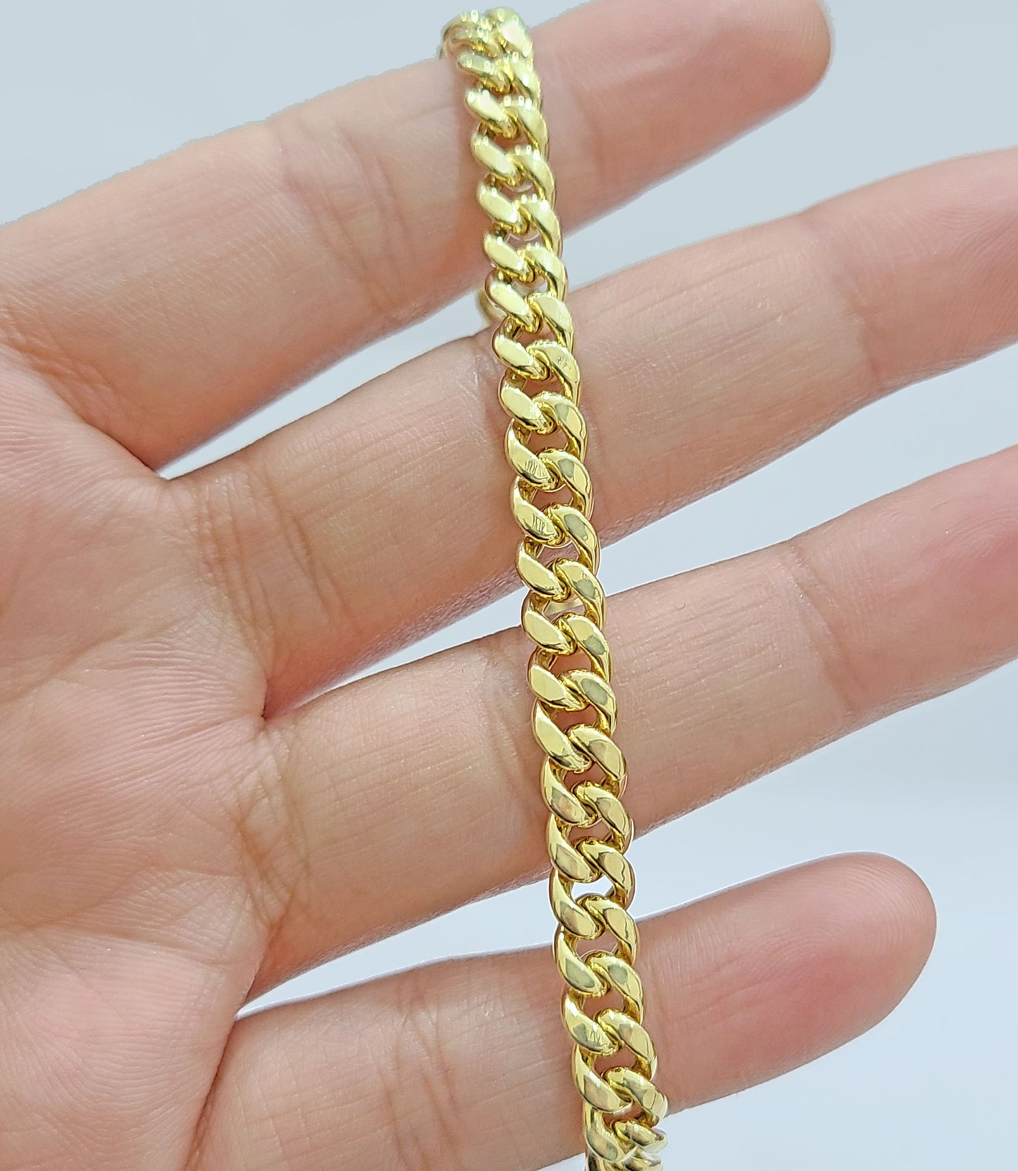 Real 10k Yellow Gold Miami Cuban Link Bracelet 9.5" inch 7mm 10kt Box Lock Men