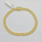 Real 10k Yellow Gold Miami Cuban Link Bracelet 7.5" inch 7mm 10kt Kids and Ladies