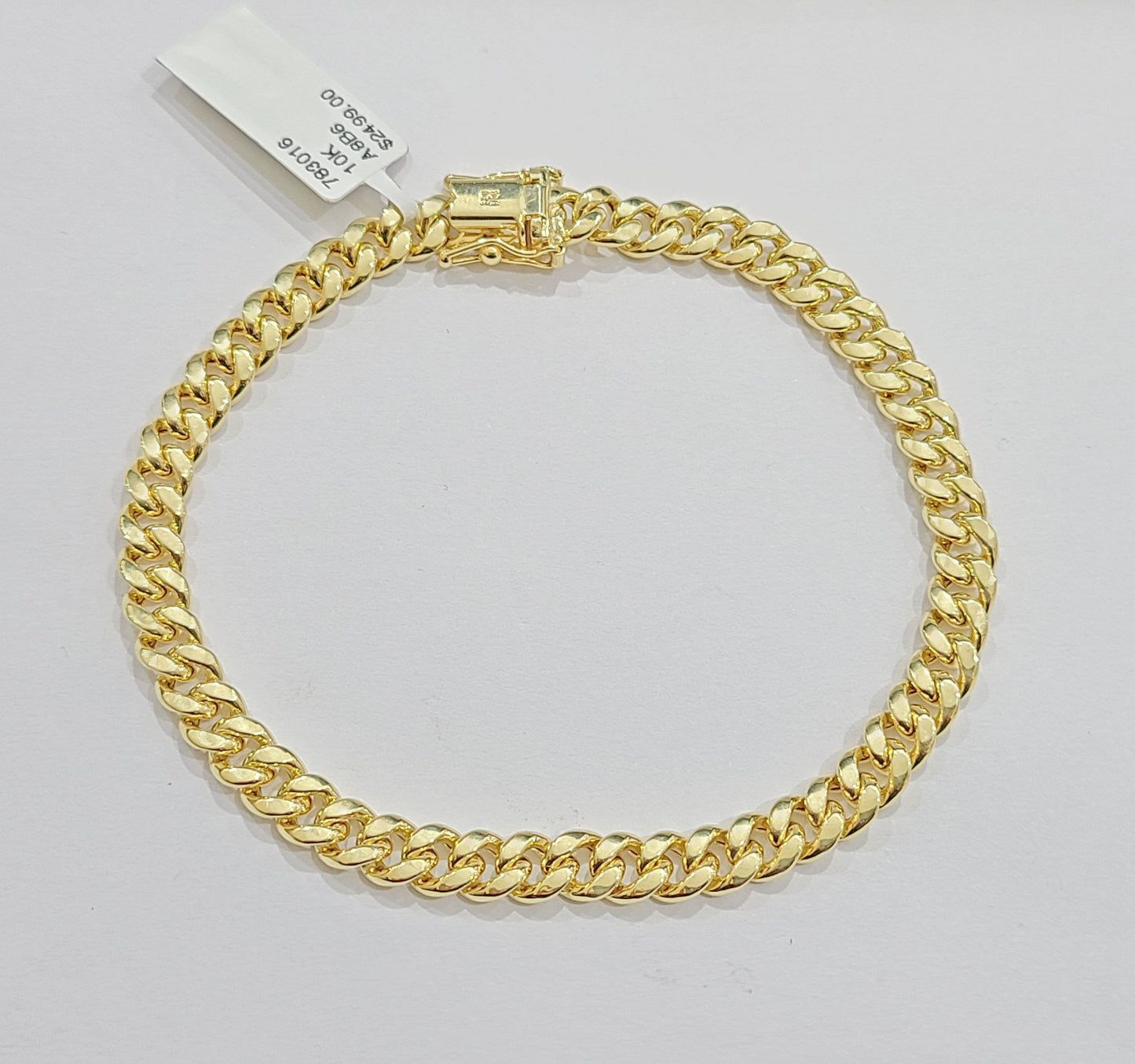 Real 10k Yellow Gold Miami Cuban Link Bracelet 7.5" inch 6mm 10kt Kids and Ladies