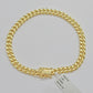 Real 10k Yellow Gold Miami Cuban Link Bracelet 9.5" inch 7mm 10kt Box Lock Men