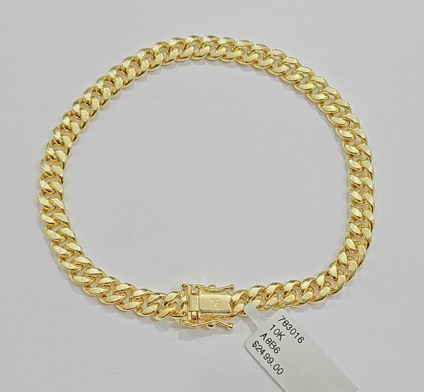 Real 10k Yellow Gold Miami Cuban Link Bracelet 9.5" inch 7mm 10kt Box Lock Men