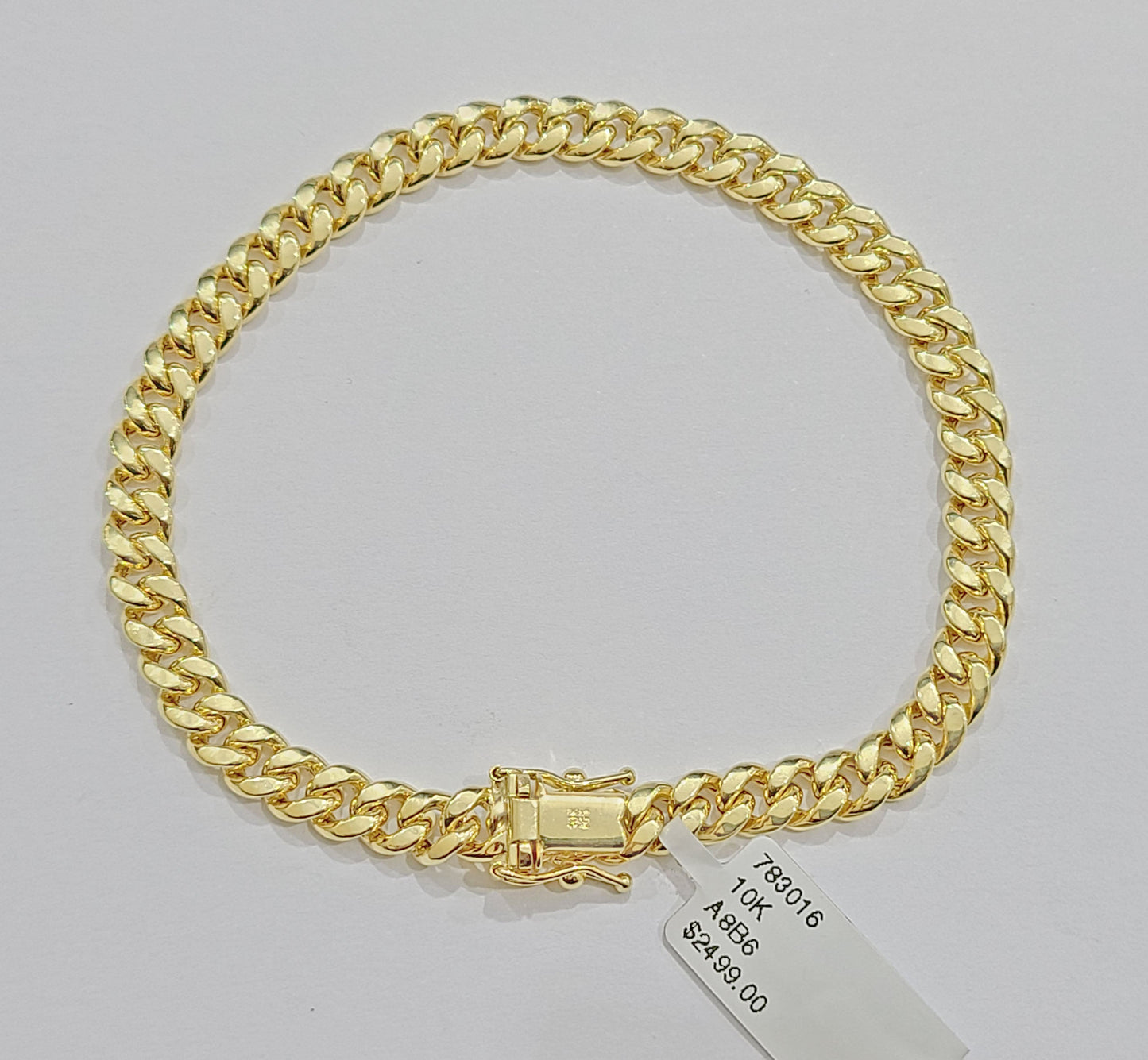 Real 10k Yellow Gold Miami Cuban Link Bracelet 8" inch 7mm 10kt Box Lock Men