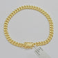 Real 10k Yellow Gold Miami Cuban Link Bracelet 7.5" inch 7mm 10kt Kids and Ladies