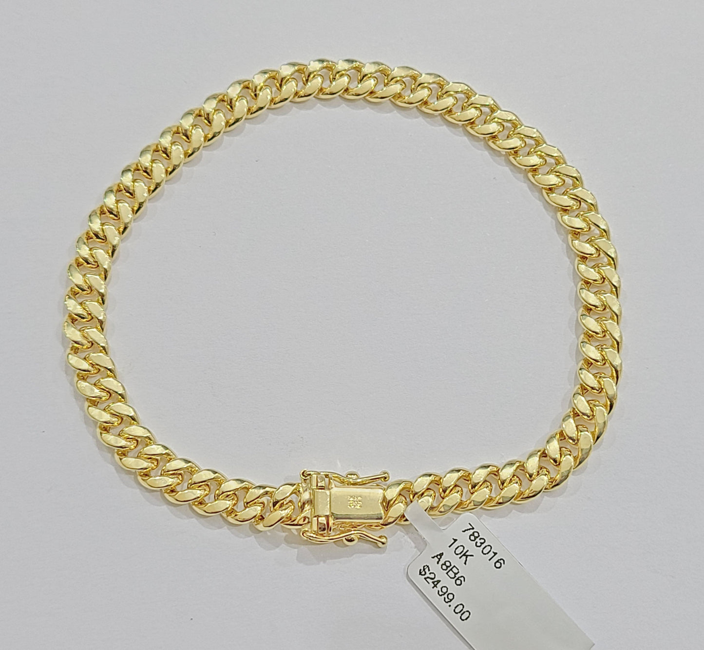 Real 10k Yellow Gold Miami Cuban Link Bracelet 9.5" inch 6mm 10kt Box Lock Men