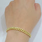 Real 10k Yellow Gold Miami Cuban Link Bracelet 9.5" inch 7mm 10kt Box Lock Men