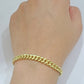 Real 10k Yellow Gold Miami Cuban Link Bracelet 7" inch 7mm 10kt Kids and Ladies