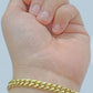 Real 10k Yellow Gold Miami Cuban Link Bracelet 9" inch 7mm 10kt Box Lock Men