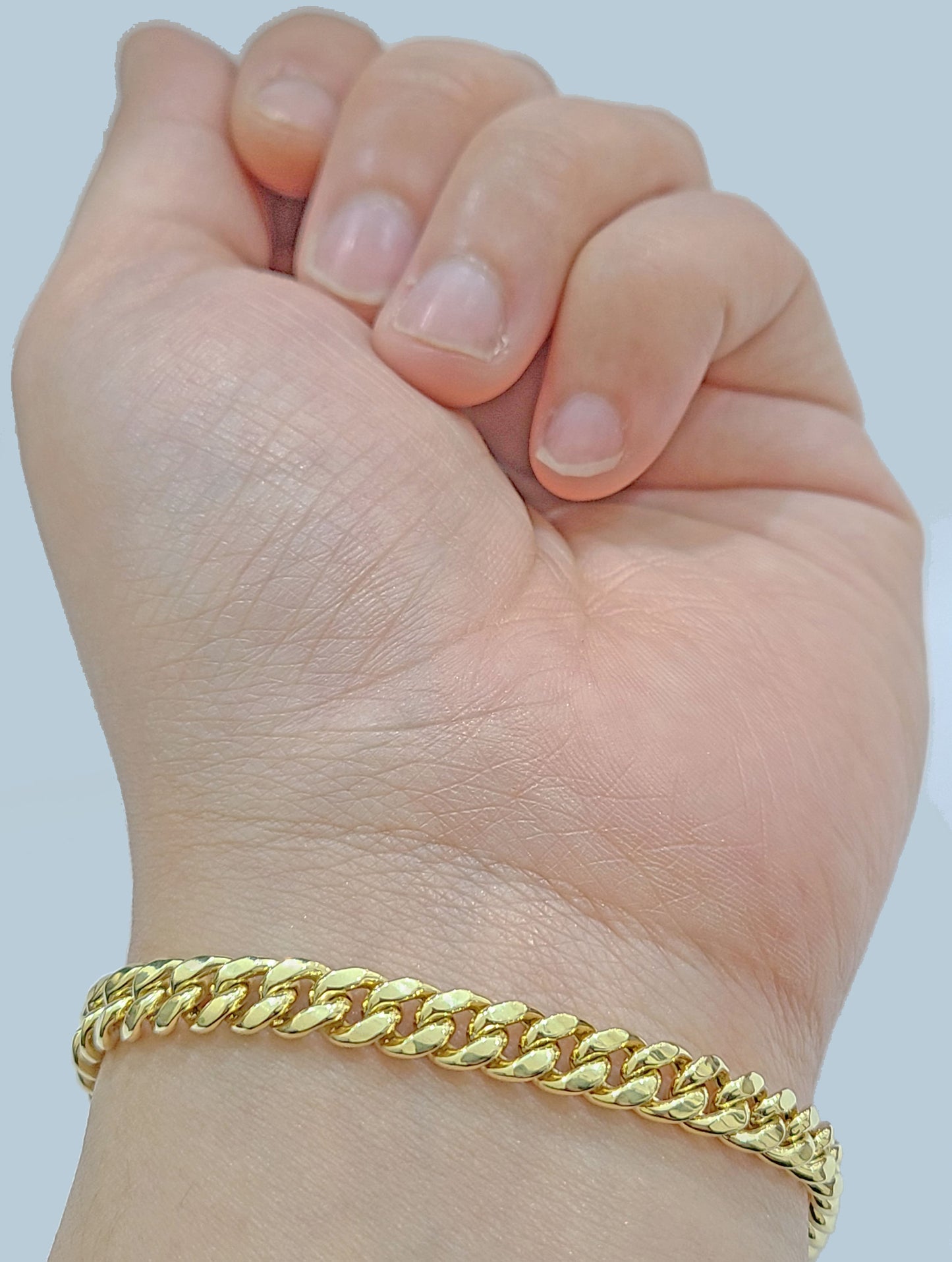 Real 10k Yellow Gold Miami Cuban Link Bracelet 7.5" inch 7mm 10kt Kids and Ladies