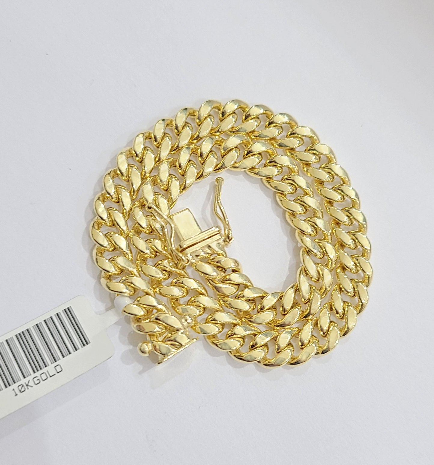 Real 10k Yellow Gold Miami Cuban Link Bracelet 8" inch 7mm 10kt Box Lock Men