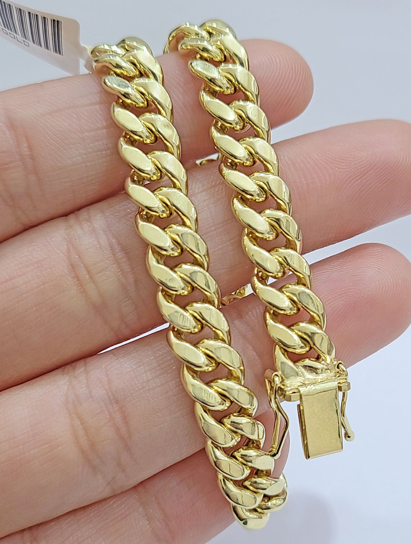 Real 10k Yellow Gold Miami Cuban Link Bracelet 9" inch 8mm 10kt Box Lock Men