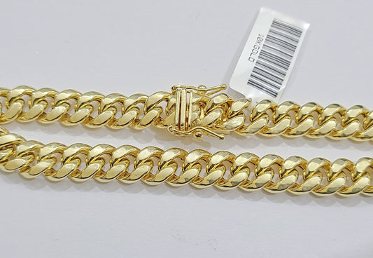 Real 10k Yellow Gold Miami Cuban Link Bracelet 9.5" inch 8mm 10kt Box Lock Men