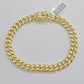 Real 10k Yellow Gold Miami Cuban Link Bracelet 8" inch 8mm 10kt Box Lock Men