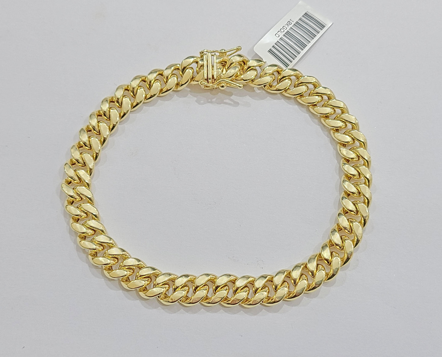 Real 10k Yellow Gold Miami Cuban Link Bracelet 8" inch 8mm 10kt Box Lock Men