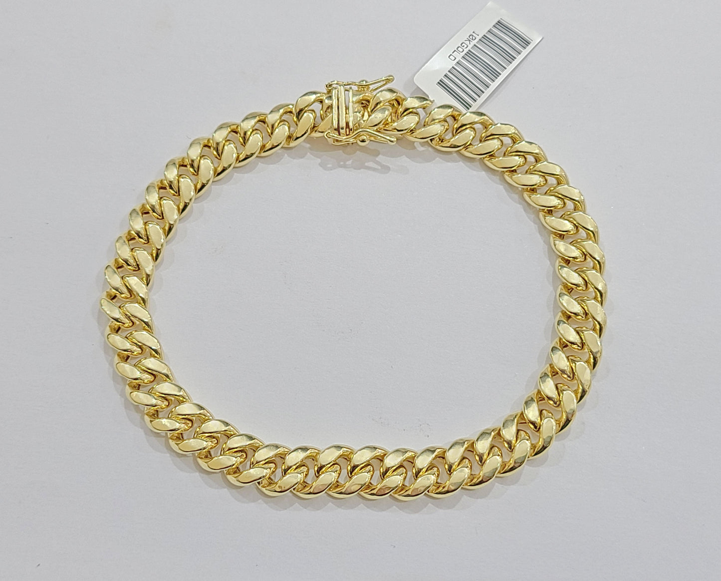Real 10k Yellow Gold Miami Cuban Link Bracelet 9" inch 8mm 10kt Box Lock Men