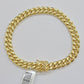 Real 10k Yellow Gold Miami Cuban Link Bracelet 8" inch 8mm 10kt Box Lock Men