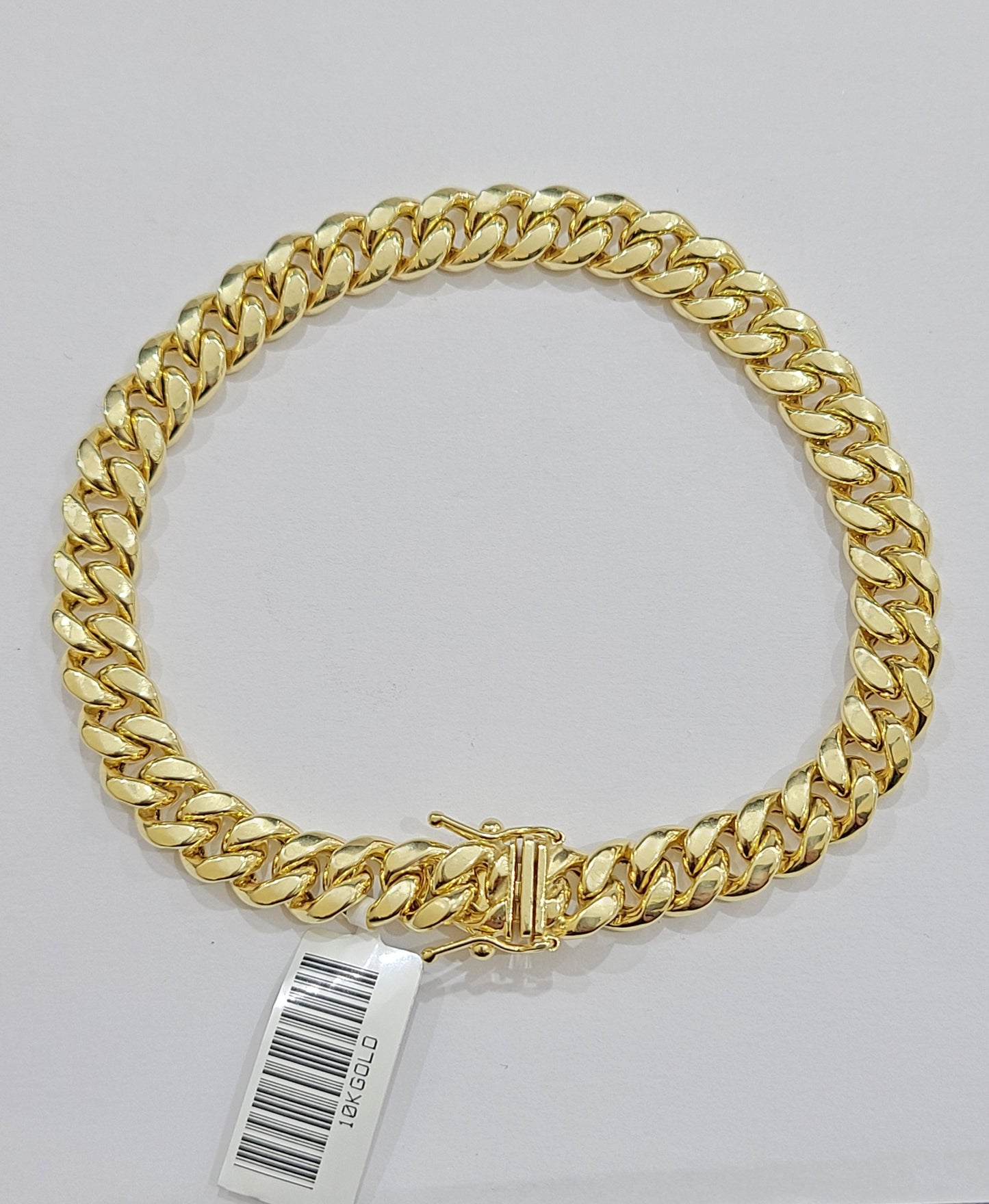 Real 10k Yellow Gold Miami Cuban Link Bracelet 8" inch 8mm 10kt Box Lock Men