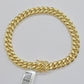 Real 10k Yellow Gold Miami Cuban Link Bracelet 9.5" inch 8mm 10kt Box Lock Men