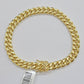 Real 10k Yellow Gold Miami Cuban Link Bracelet 7.5" inch 8mm 10kt Kids and Ladies