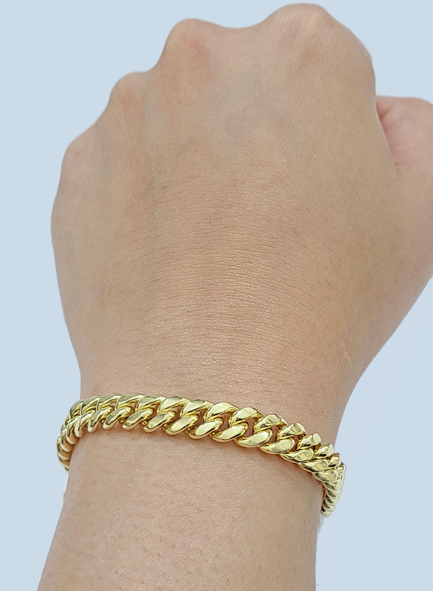 Real 10k Yellow Gold Miami Cuban Link Bracelet 9" inch 8mm 10kt Box Lock Men