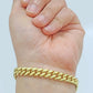 Real 10k Yellow Gold Miami Cuban Link Bracelet 8" inch 8mm 10kt Box Lock Men