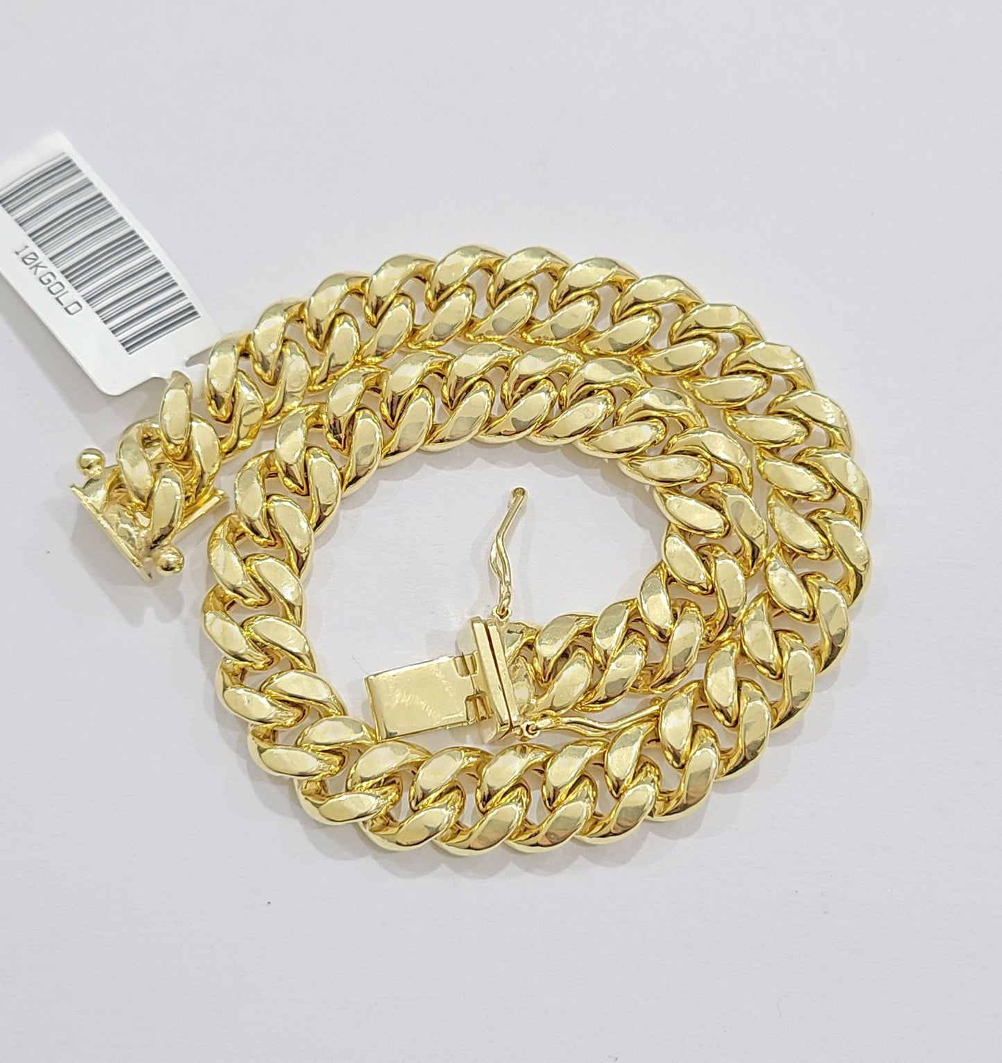 Real 10k Yellow Gold Miami Cuban Link Bracelet 9" inch 8mm 10kt Box Lock Men