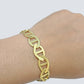 Real 10k Yellow Gold Anchor Mariner Link Bracelet 9 inch 12mm Lobster Lock 10kt