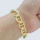 Real 10k Yellow Gold Anchor Mariner Link Bracelet 9 inch 12mm Lobster Lock 10kt