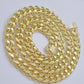 Real 14k Yellow Gold Miami Cuban Link Chain 10mm 24" Necklace Box Lock For Men